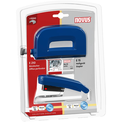 Artikelbild 5 für novus Locher und Heftgeräte Set E210/E15 blau, Artikelnummer 158749