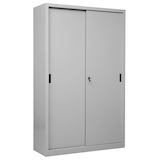 Artikelbild 1 für Gürkan Schiebetürenschrank, 100282 lichtgrau 4 Fachböden 120,0 x 45,0 x 195,0 cm, Artikelnummer 563142