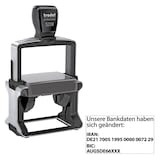 Artikelbild 1 für trodat Textstempel, individualisierbar 5208 selbstfärbend schwarz Logo möglich, 1 St. - Direkt online personalisieren, Artikelnummer 640249