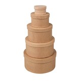 Artikelbild 1 für Rayher rund Geschenkboxen-Set braun, 5 St., Artikelnummer 779233