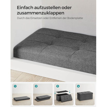 Artikelbild 6 für SONGMICS Sitztruhe LSF47K dunkelgrau Stoff 76,0 cm, Artikelnummer 439727