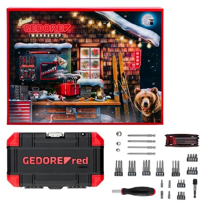 Artikelbild für GEDOREred R33003151 Adventskalender Steckschlüssel-Satz ¼“, 51-tlg, Artikelnummer 718579