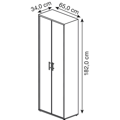 Artikelbild 2 für MÖBELPARTNER Aktenschrank Cimal, 701416 weiß 4 Fachböden 65,0 x 34,0 x 182,0 cm, Artikelnummer 416602