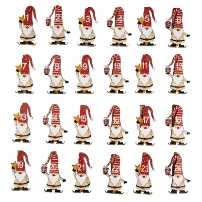 Artikelbild für Rayher Adventskalenderzahlen Wichtel rot/weiß, Artikelnummer 779243