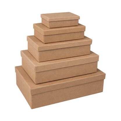 Artikelbild für Rayher eckig Geschenkboxen-Set braun, 5 St., Artikelnummer 779252