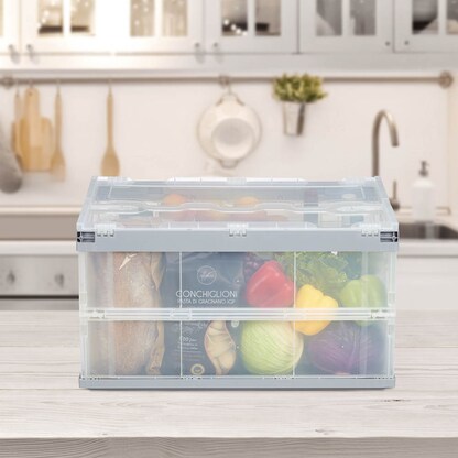 Artikelbild 6 für relaxdays Klappbox 60,0 l transparent/grau 59,5 x 39,5 x 31,5 cm, 1 St., Artikelnummer 364271