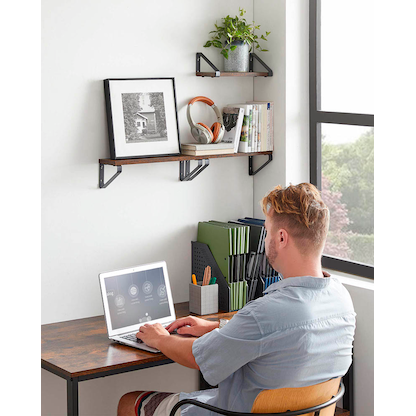 Artikelbild 3 für VASAGLE Wandregale-Set braun, schwarz 30,0 / 35,0 / 40,0 x 12,0 x 11,0 cm, 1 St., Artikelnummer 262479