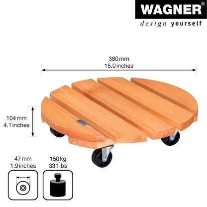 Artikelbild 2 für WAGNER® design yourself Pflanzenroller TOSCANA GH 0163 Holz, Ø 38,0 cm hellbraun rund, 1 St., Artikelnummer 420437