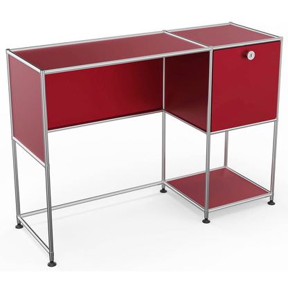 Artikelbild für viasit System4 Schreibtisch rubinrot rechteckig, Rundrohrgestell silber 116,0 x 41,0 cm, Artikelnummer 491371