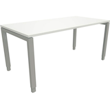 Artikelbild 1 für fm Sidney höhenverstellbarer Schreibtisch weiß rechteckig, 4-Fuß-Gestell Quadratrohr silber 160,0 x 80,0 cm, Artikelnummer 135891