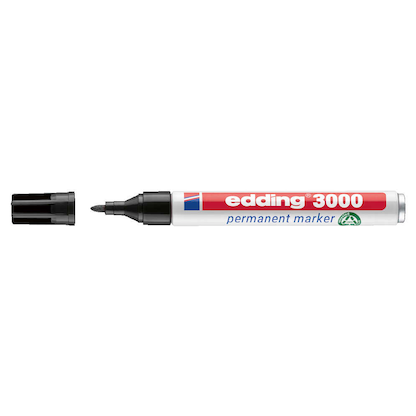 Artikelbild 3 für edding 3000 Permanentmarker schwarz 1,5 - 3,0 mm, 10 St., Artikelnummer 316547