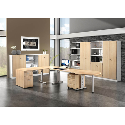 Artikelbild 5 für HAMMERBACHER Regalschrank Gradeo, V6770/W/E/SG weiß, eiche 80,0 x 42,0 x 200,4 cm, 1 St., Artikelnummer 628242