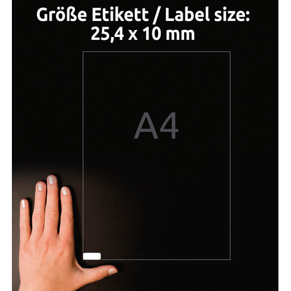 Artikelbild 4 für AVERY Zweckform Etiketten L7658-25 weiß 25,4 x 10,0 mm, 25 Blatt, Artikelnummer 574335