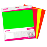 Artikelbild 1 für plottiX PremiumFlock Neon Aufbügelfolie farbsortiert Flock-Folie 30,0 x 30,0 cm, 4 St., Artikelnummer 266062