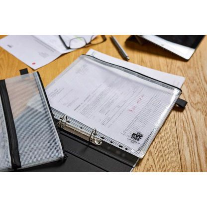 Artikelbild 2 für VELOFLEX Reißverschlussbeutel 25,0 x 31,9 cm transparent/schwarz 0,26 mm, 1 St., Artikelnummer 190706