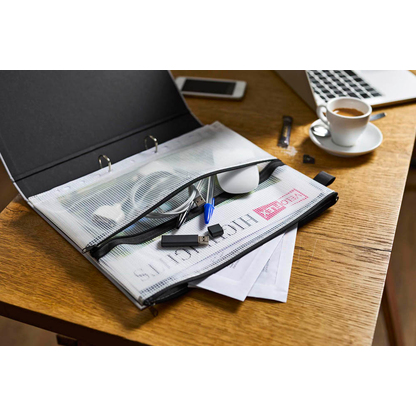 Artikelbild 2 für VELOFLEX Reißverschlussbeutel 25,0 x 31,9 cm transparent/schwarz 0,26 mm, 1 St., Artikelnummer 190717