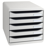 Artikelbild 1 für Exacompta Schubladenbox BIG-BOX PLUS lichtgrau 309740D, DIN A4 mit 5 Schubladen, 1 St., Artikelnummer 667283