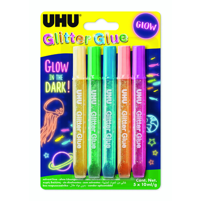 Artikelbild für UHU Glow in the dark Klebestifte 10,0 ml, 5 St., Artikelnummer 203394