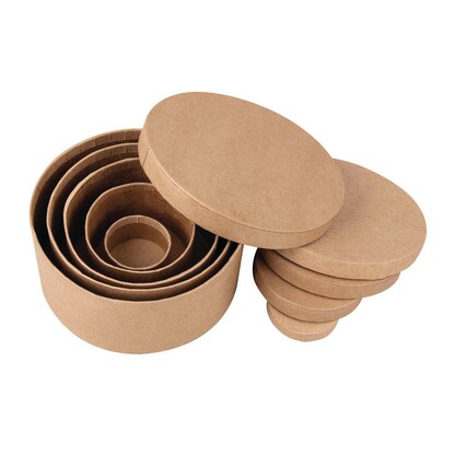 Artikelbild 4 für Rayher rund Geschenkboxen-Set braun, 5 St., Artikelnummer 779233