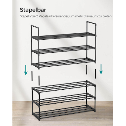 Artikelbild 10 für SONGMICS Schuhregal schwarz 92,0 x 30,0 x 55,0 cm, 1 St., Artikelnummer 260879