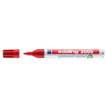 Artikelbild 9 für edding 3000 Permanentmarker farbsortiert 1,5 - 3,0 mm, 4 St., Artikelnummer 580410