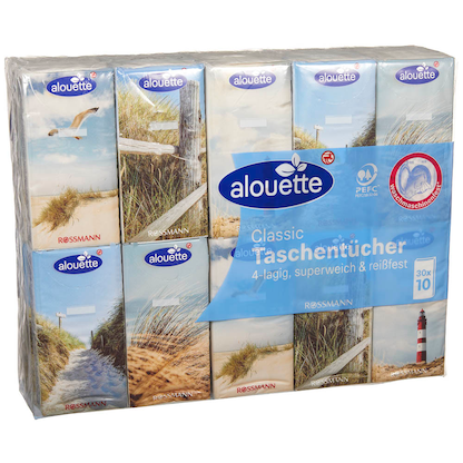 Artikelbild für alouette Taschentücher 4-lagig weiß, 30x 10 Tücher, Artikelnummer 212433
