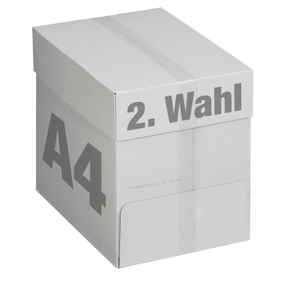 Artikelbild für Kopierpapier 2. Wahl DIN A4 80 g/qm 2.500 Blatt Maxi-Box, Artikelnummer 368199
