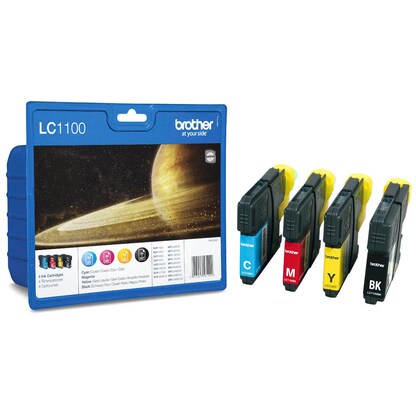 Artikelbild für AKTION: brother LC-1100BK/C/M/Y schwarz, cyan, magenta, gelb Druckerpatronen, 4er-Set, Artikelnummer 896076
