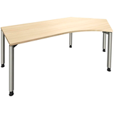 Artikelbild 1 für fm fastline Schreibtisch königsahorn Bogenform, 4-Fuß-Gestell silber 220,0 x 80,0 cm, Artikelnummer 269797