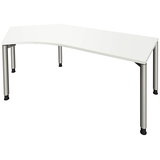 Artikelbild 1 für fm fastline Schreibtisch weiß Bogenform, 4-Fuß-Gestell silber 220,0 x 80,0 cm, Artikelnummer 269773