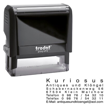 Artikelbild für trodat Textstempel, individualisierbar printy 4915 selbstfärbend schwarz Logo möglich, 1 St. - Direkt online personalisieren, Artikelnummer 640551