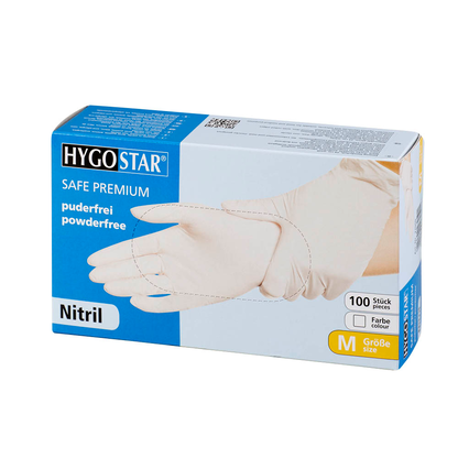 Artikelbild 2 für HYGOSTAR unisex Einmalhandschuhe SAFE PREMIUM weiß Größe M, 100 St., Artikelnummer 597922