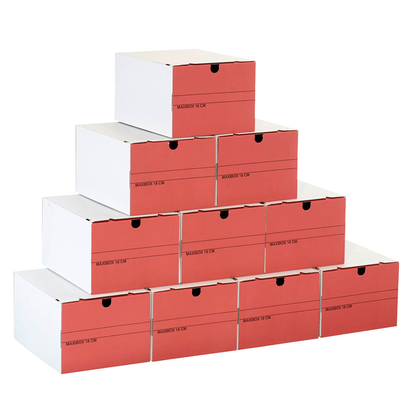 Artikelbild 11 für Top-Print Archivboxen weiß/rot 24,4 x 32,1 x 18,5 cm, 10 St., Artikelnummer 710996