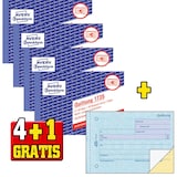 Artikelbild 1 für 4 + 1 GRATIS: AVERY Zweckform Quittung, MwSt. separat ausgewiesen Formularbücher 1735-5, 4 St. + GRATIS 1 St., Artikelnummer 298281