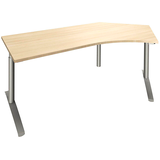 Artikelbild 1 für fm fastline Schreibtisch königsahorn Bogenform, C-Fuß-Gestell silber 220,0 x 80,0 cm, Artikelnummer 269847