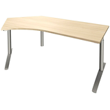 Artikelbild 1 für fm fastline Schreibtisch königsahorn Bogenform, C-Fuß-Gestell silber 220,0 x 80,0 cm, Artikelnummer 269591