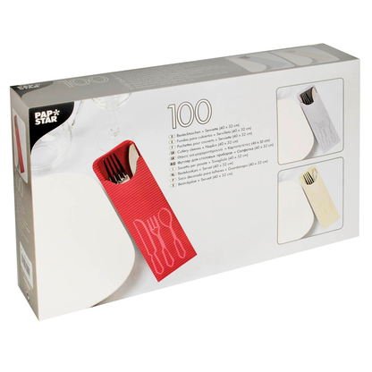 Artikelbild 3 für PAPSTAR Bestecktaschen creme 7,3 x 23,5 cm, 100 St., Artikelnummer 328054