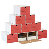 Artikelbild 1 für Top-Print Archivboxen weiß/rot 24,4 x 32,1 x 18,5 cm, 10 St., Artikelnummer 710996