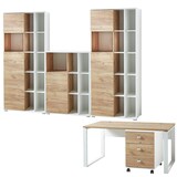 Artikelbild 1 für GERMANIA Lioni Büromöbel-Set weiß, eiche, Artikelnummer 790910