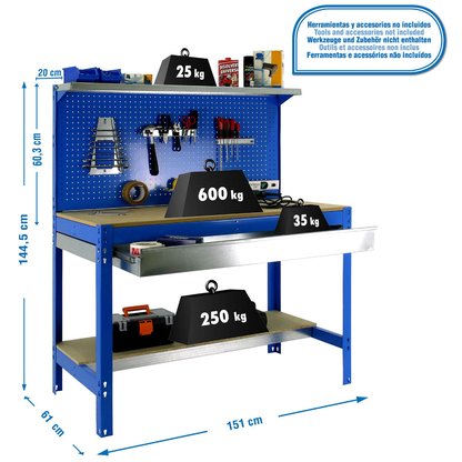 Artikelbild 2 für Simonrack Werkbank SIMONWORK BT3 BOX 1500 blau 1 Schublade 151,0 x 61,0 x 144,5 cm, Artikelnummer 786576