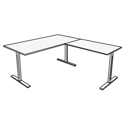 Artikelbild 2 für Kerkmann Form 1 Schreibtisch anthrazit rechteckig, T-Fuß-Gestell silber 160,0 x 80,0 cm, Artikelnummer 795082