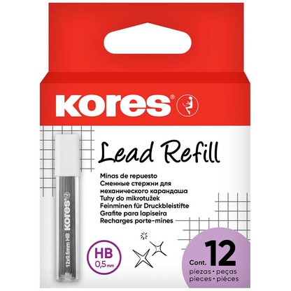 Artikelbild für Kores® Grafitos Fallminen-Bleistiftminen schwarz HB 0,5 mm, 12 St., Artikelnummer 767339