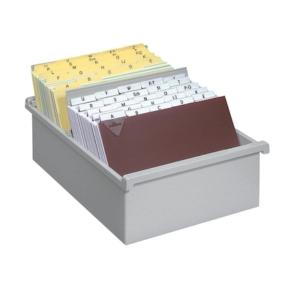 Artikelbild für HAN Karteikasten DIN A5 für 1.300 Karteikarten grau ohne Deckel, Artikelnummer 184176
