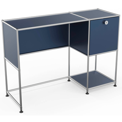 Artikelbild für viasit System4 Schreibtisch violettblau rechteckig, Rundrohrgestell silber 116,0 x 41,0 cm, Artikelnummer 491393