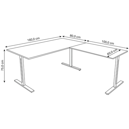 Artikelbild 2 für Kerkmann Form 1 Schreibtisch lichtgrau rechteckig, T-Fuß-Gestell silber 160,0 x 80,0 cm, Artikelnummer 795173