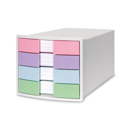 Artikelbild 4 für HAN Schubladenbox IMPULS rosa, lila, blau, grün 1012-129D, DIN A4 mit 4 Schubladen, 1 St., Artikelnummer 372346
