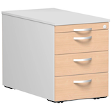 Artikelbild 1 für geramöbel Flex Rollcontainer lichtgrau, buche 4 Auszüge 43,8 x 80,0 x 56,5 cm, Artikelnummer 882771