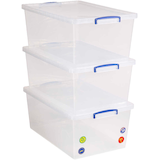 Artikelbild 1 für Really Useful Box Aufbewahrungsboxen 3x 62 l transparent 44,0 x 69,5 x 28,7 cm, 3 St., Artikelnummer 751978