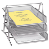 Artikelbild 1 für Zeller Briefablagen-System Meshline alufarben, 3 Fächer, Artikelnummer 638668