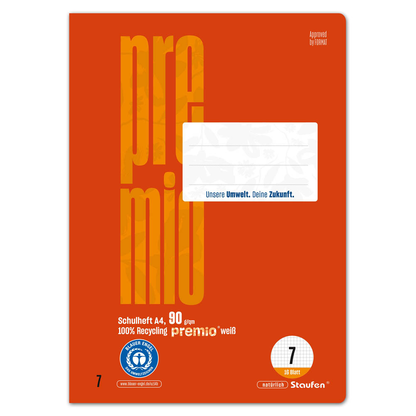 Artikelbild 2 für Staufen® Schulheft Premio Lineatur 7 kariert DIN A4 ohne Rand, 16 Blatt, 1 St., Artikelnummer 974562
